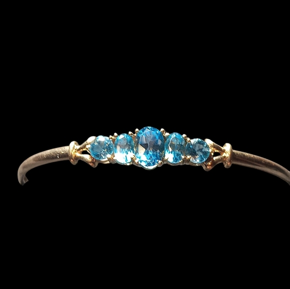 Elegant London Blue Topaz Bangle - Picture 2 of 5